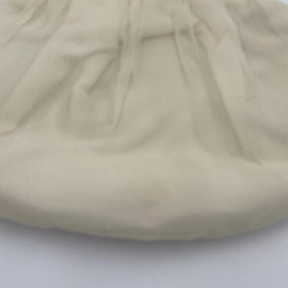 Vintage Cream Chiffon Fabric USA Clutch Evening Bag Gold Hardware Purse - Picture 8 of 12